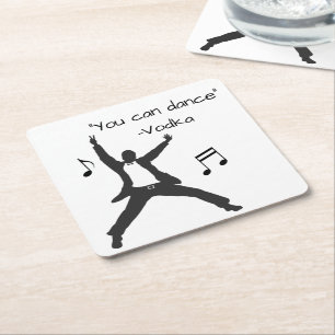 Funny "You can dance" (Wodka liegt) Rechteckiger Pappuntersetzer