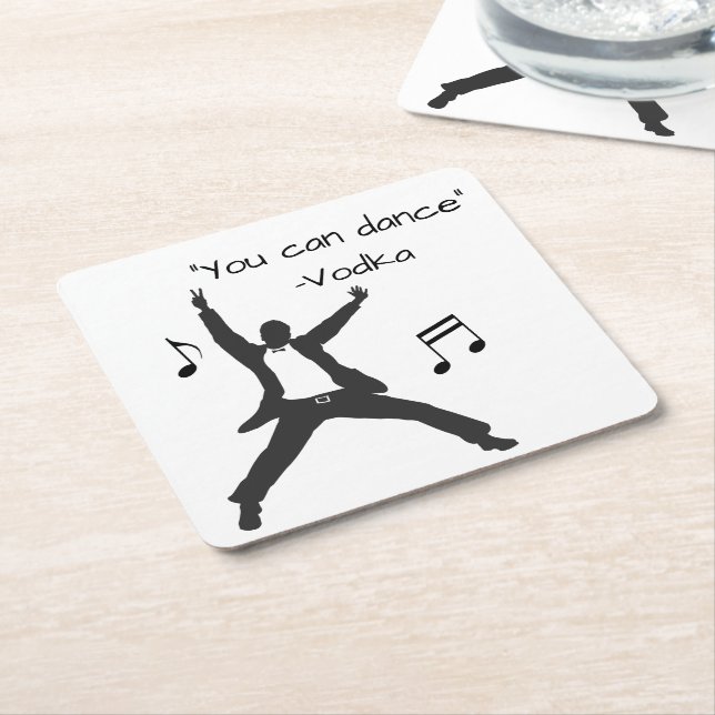 Funny "You can dance" (Wodka liegt) Rechteckiger Pappuntersetzer (angewinkelt)