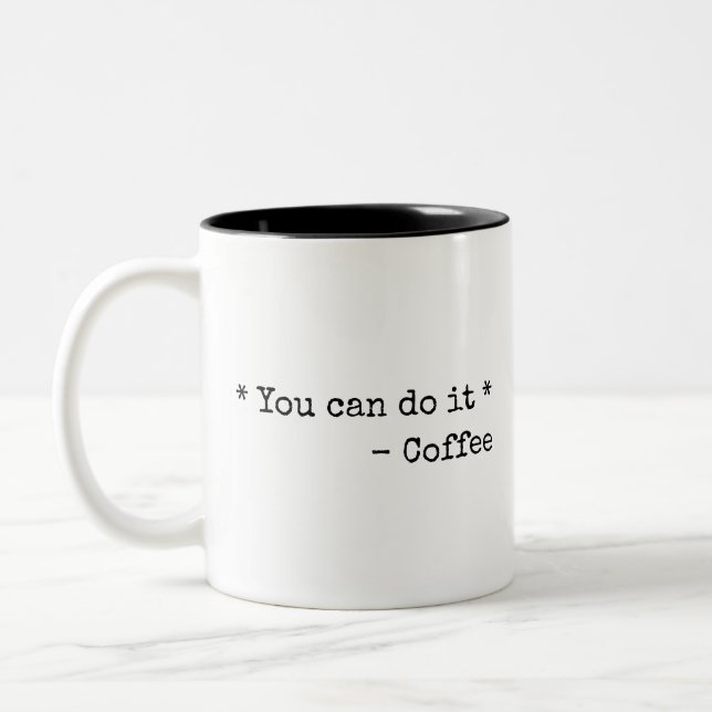 Funny You can do it  Zweifarbige Tasse (Links)