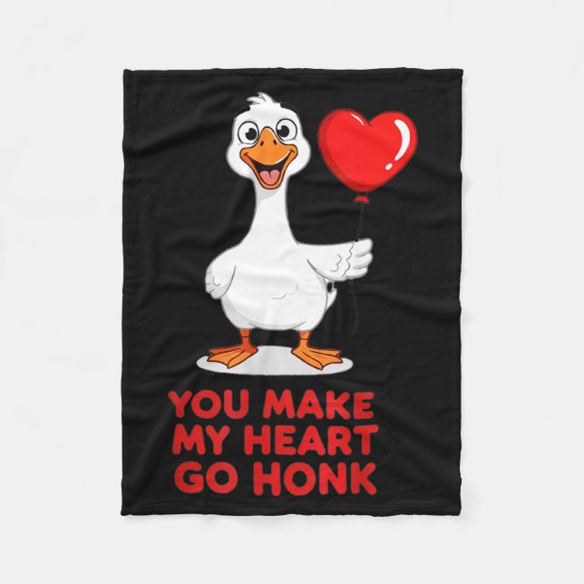 Funny You Make My Heart Go Honk Matching Valentine Fleecedecke (Vorderseite)