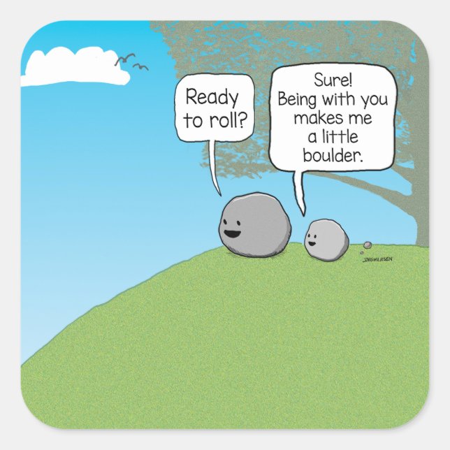 Funny You Rock Little Boulder Quadratischer Aufkleber (Vorderseite)