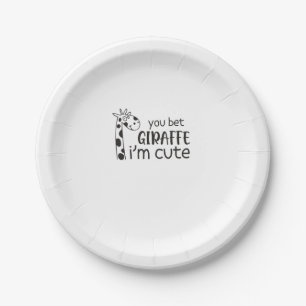 Funny You Wt Giraffe Ich bin Niedlich - Giraffe Lo Pappteller