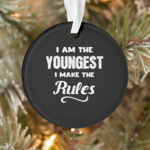 Funny Youngest Child Brother Family Matching Gesch Ornament