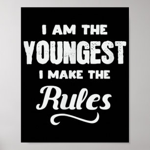 Funny Youngest Child Brother Family Matching Gesch Poster