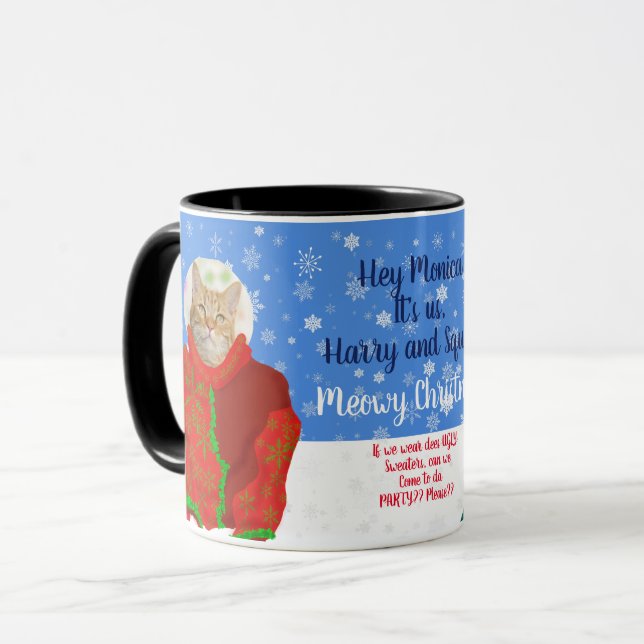 Funny Your Own Cats Ugg Weihnachts Sweaters Foto Tasse (Vorderseite Links)