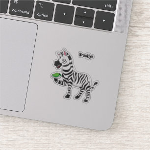 Funny Zebra Cartoon Illustration Aufkleber
