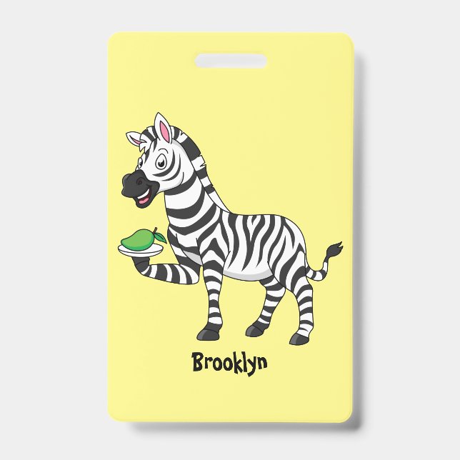 Funny Zebra Cartoon Illustration Ausweis (Vorderseite)