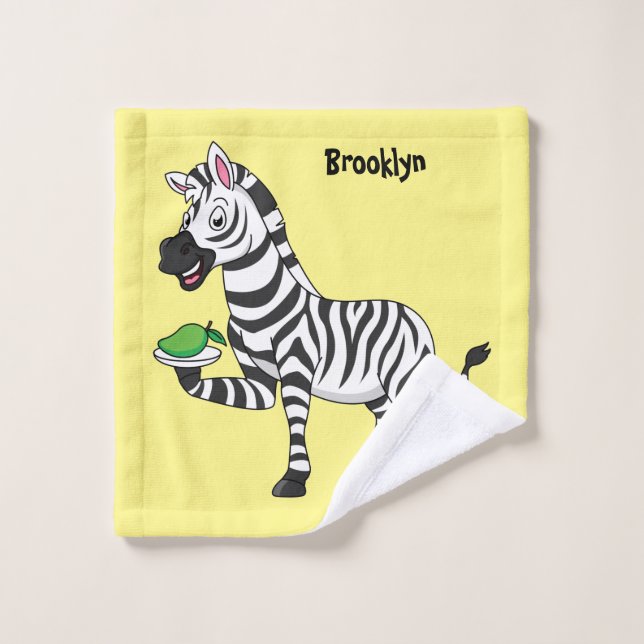 Funny Zebra Cartoon Illustration Badhandtuch Set (Waschlappen)