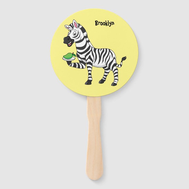 Funny Zebra Cartoon Illustration Fächer (Vorderseite)