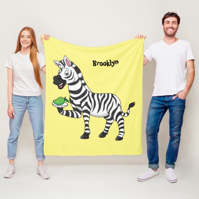 Funny Zebra Cartoon Illustration Fleecedecke (Beispiel)