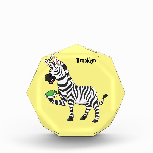 Funny Zebra Cartoon Illustration Fotoblock (Vorderseite)