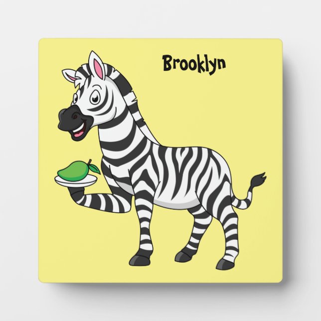 Funny Zebra Cartoon Illustration Fotoplatte (Vorderseite)