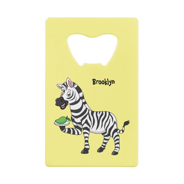 Funny Zebra Cartoon Illustration Geldbeutel Flaschenöffner (Vorderseite)
