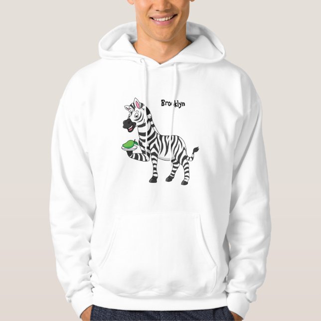 Funny Zebra Cartoon Illustration Hoodie (Vorderseite)