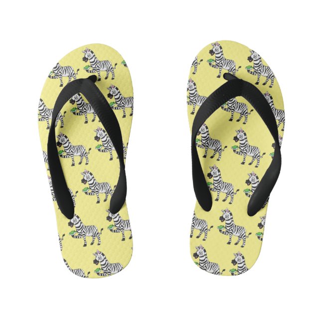 Funny zebra cartoon illustration kinderbadesandalen (Fußbett)