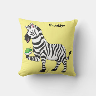 Funny Zebra Cartoon Illustration Kissen