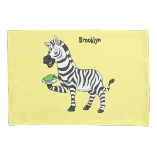 Funny Zebra Cartoon Illustration Kissenbezug