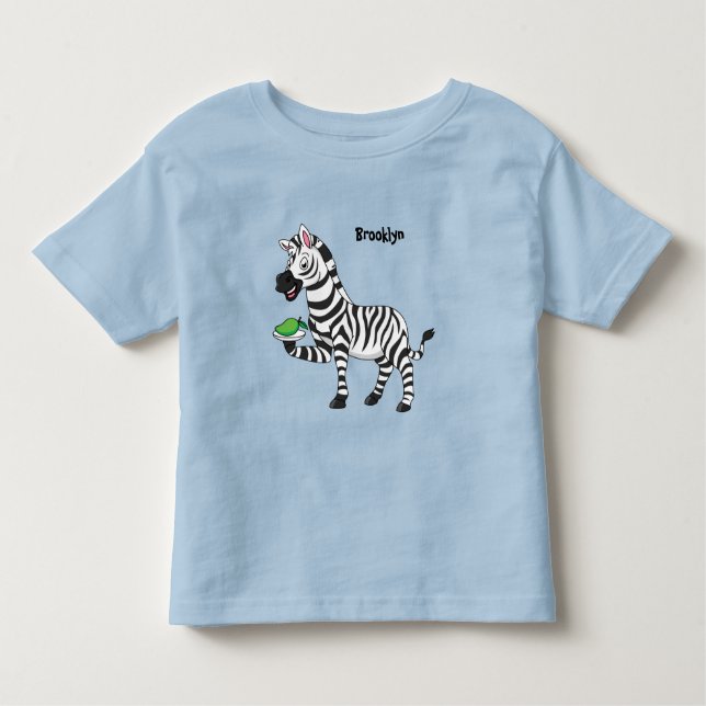 Funny Zebra Cartoon Illustration Kleinkind T-shirt (Vorderseite)