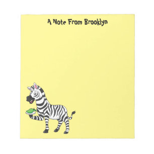 Funny Zebra Cartoon Illustration Notizblock