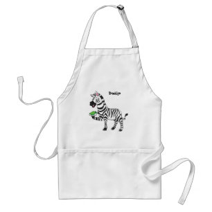 Funny Zebra Cartoon Illustration Schürze