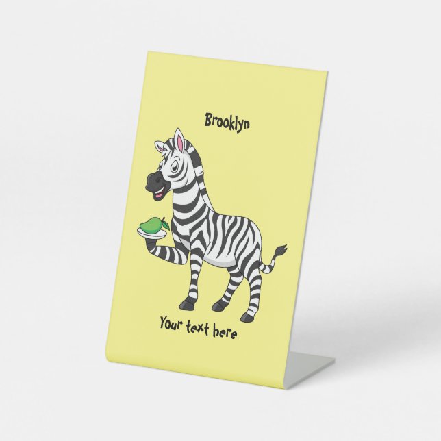 Funny Zebra Cartoon Illustration Sockelschild (Vorderseite)