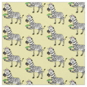 Funny Zebra Cartoon Illustration Stoff