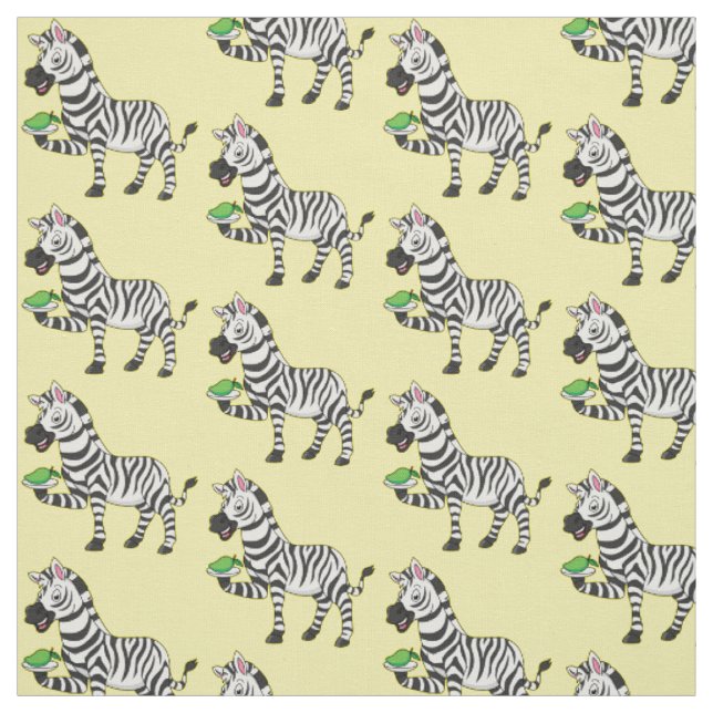 Funny Zebra Cartoon Illustration Stoff (Muster)