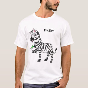 Funny Zebra Cartoon Illustration T-Shirt