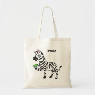 Funny Zebra Cartoon Illustration Tragetasche