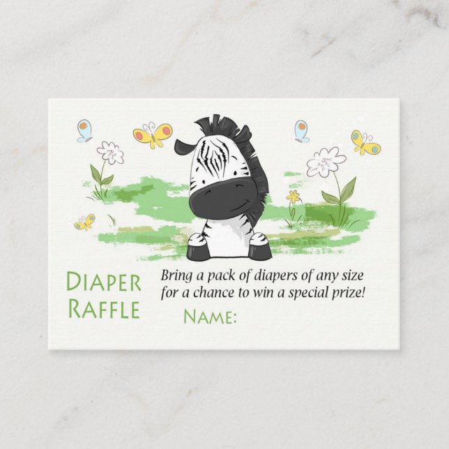 Funny Zebra Diaper Raffle Tickets (Vorderseite)