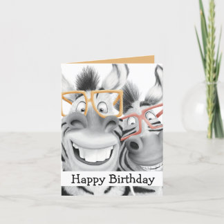 Funny Zebra Glasses Carte Anniversaire