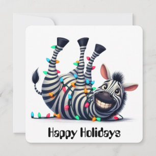 Funny Zebra Holiday Grußkarte Feiertagskarte