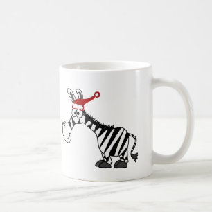 Funny Zebra in der Weihnachtsmannmütze Weihnachten Kaffeetasse