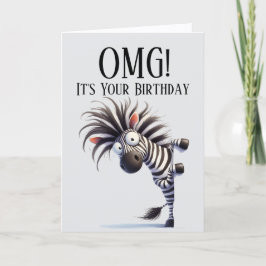Funny Zebra Thème Carte d'anniversaire