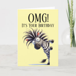 Funny Zebra Thème Carte d'anniversaire