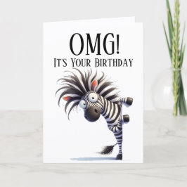 Funny Zebra Thème Carte d'anniversaire