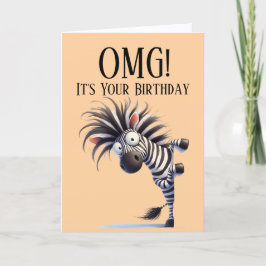 Funny Zebra Thème Carte d'anniversaire