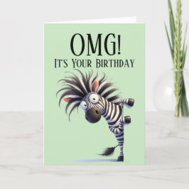 Funny Zebra Thème Carte d'anniversaire