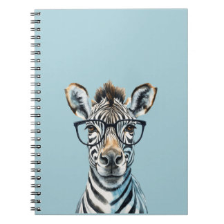 Funny Zebra Tragend Brillen Notizblock