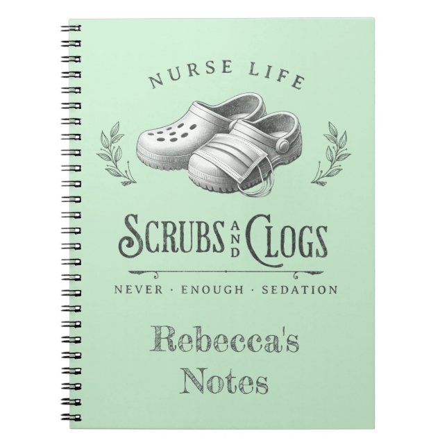 Funny zeichn von Scrubs & Clogs personalisiert Nur Notizblock (Vorderseite)