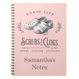 Funny zeichn von Scrubs & Clogs personalisiert Nur Notizblock