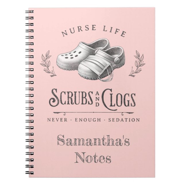 Funny zeichn von Scrubs & Clogs personalisiert Nur Notizblock (Vorderseite)