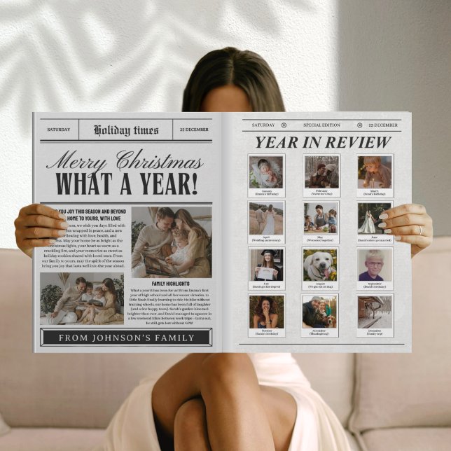 Funny Zeitung Weihnachtskarte, was für ein Jahr Karte (Von Creator hochgeladen)