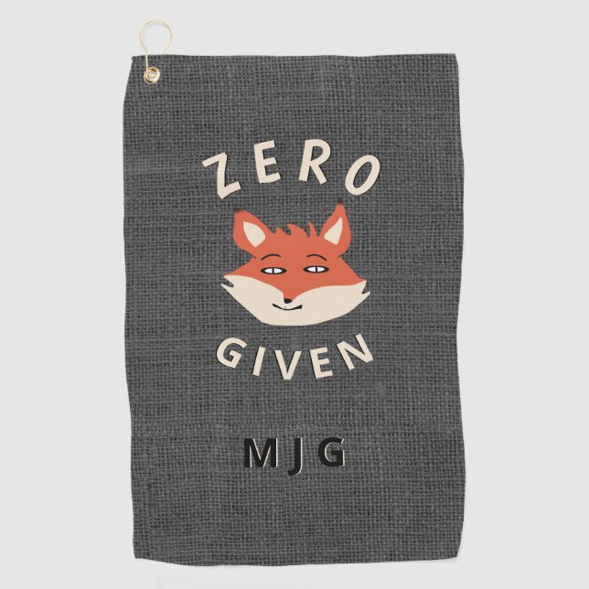 Funny Zerfox Mit Monogramm Golfhandtuch (Vorderseite)