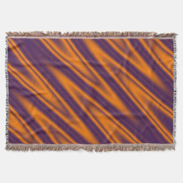 Funny ZigZag Waves Orangenviolett + Ihre Idee Decke (Vorderseite)