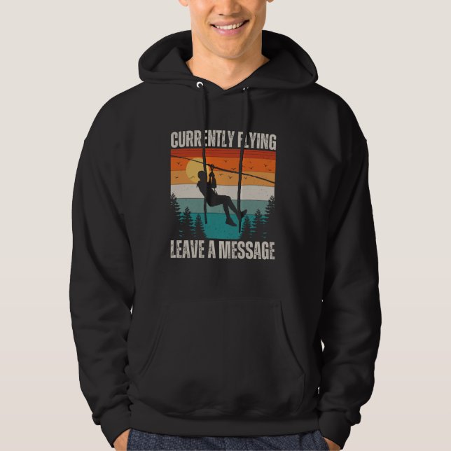 Funny Zipline, derzeit Flying Verlasst eine Nachri Hoodie (Vorderseite)
