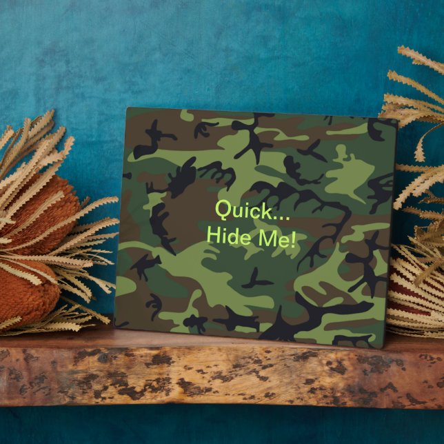 Funny Zitat Military Green Camouflage Fotoplatte (Seite)