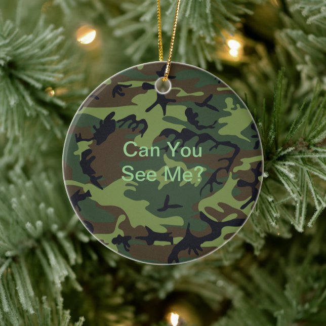 Funny Zitat Military Green Camouflage Keramik Ornament (Baum)
