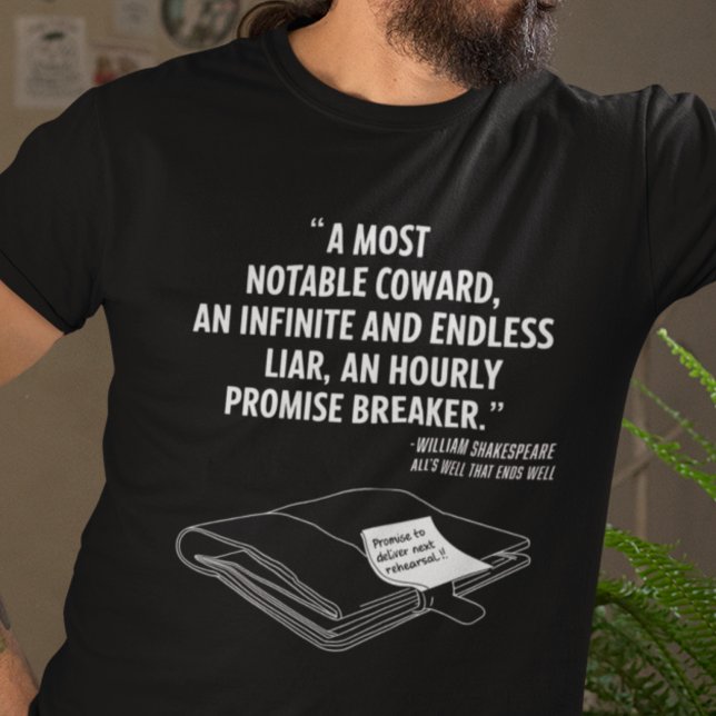 Funny Zitat Modernes Minimalistisches Coward Theat T-Shirt (Von Creator hochgeladen)