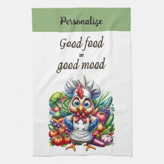 Funny Zitat Niedlich Chicken Koch Kochen Geschirrtuch (Vertikal)